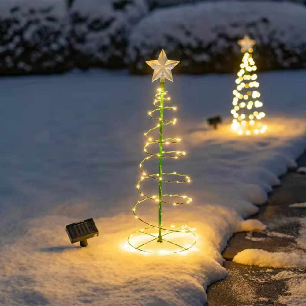 Solar Outdoor Garden Christmas Tree Lights LED String Lights IP65 Star Light Decorative Lights for Christmas Day Decoration