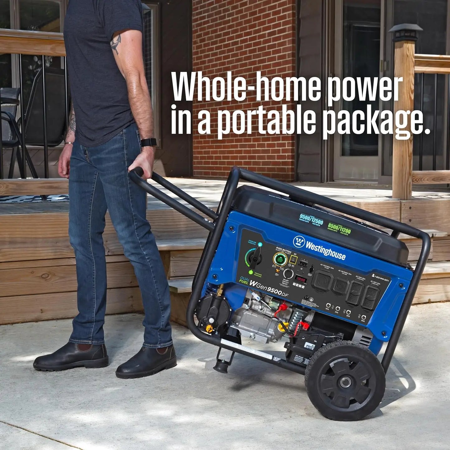 XMSJ 12500 Watt Dual Fuel Home Backup Portable Generator