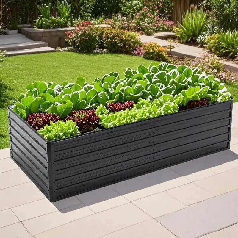 Galvanized Raised Garden Bed Kit Rectangular Metal Planter
