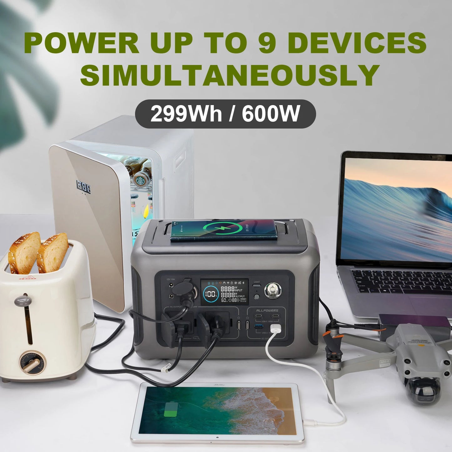 ALLPOWERS R600 Portable Power Station 299Wh LiFePO4