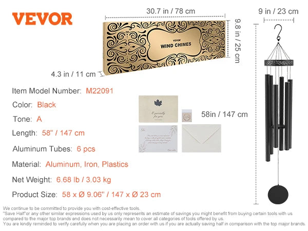 Wind Chimes for Outside Deep Tone Unique Outdoor Decor Patio Porch Garden