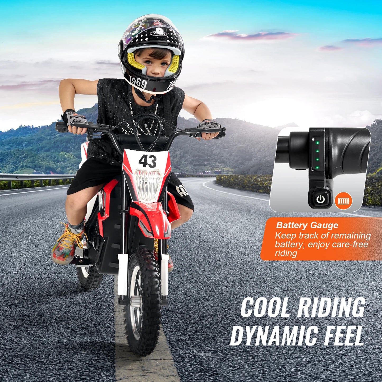 SucceBuy 36V Kids Ride On Motorcycle Battery Powered Toy