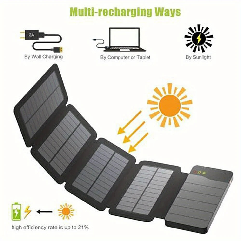Portable Solar Power Bank Charger Panel For Mobile Phones