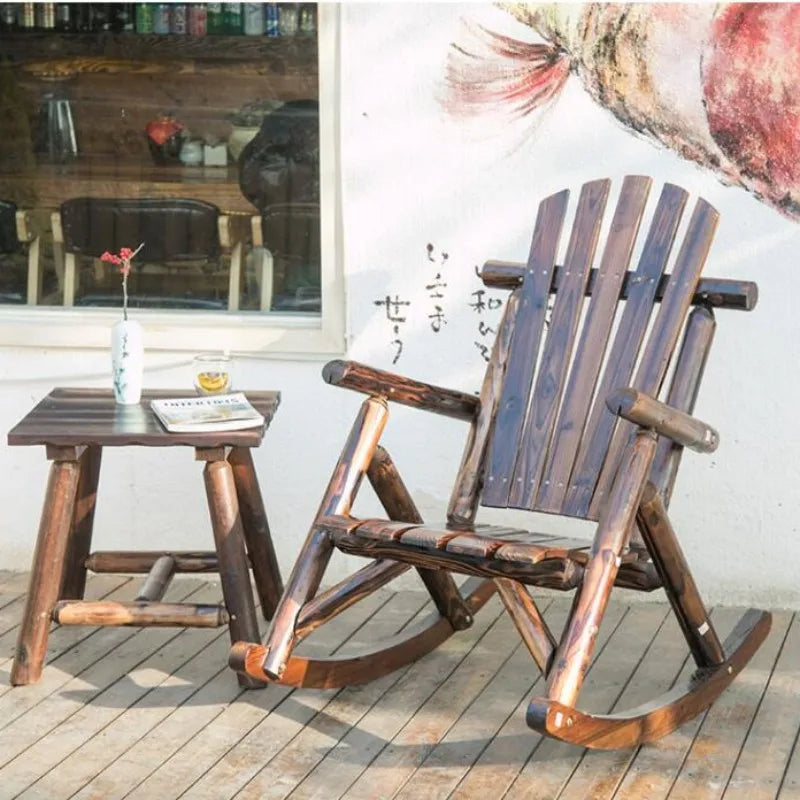 MadameJsHome Outdoor Wooden Rocking Chair Garden Rocker