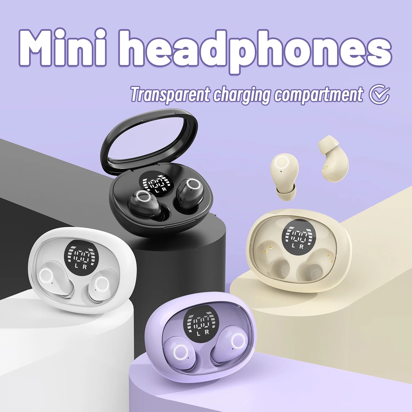 SHUKE Invisible Sleep Wireless Bluetooth Earphones With Mic