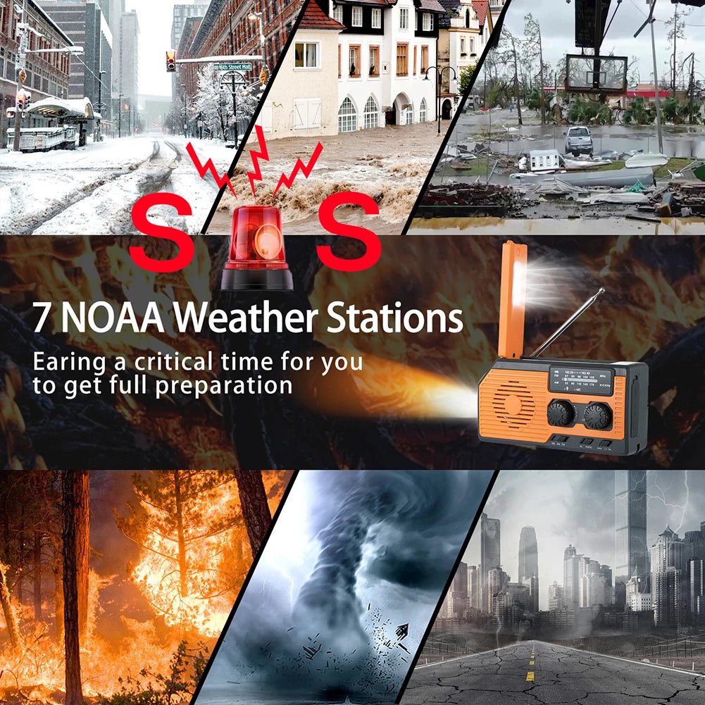 Takezero Solar Power Hand Crank Radio AM FM NOAA Weather