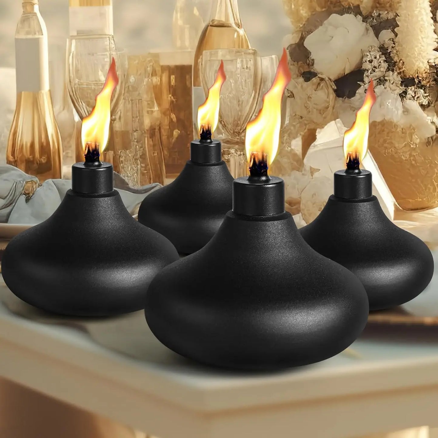 SZRSTHH Metal Tabletop Torches Citronella Outdoor Lighting