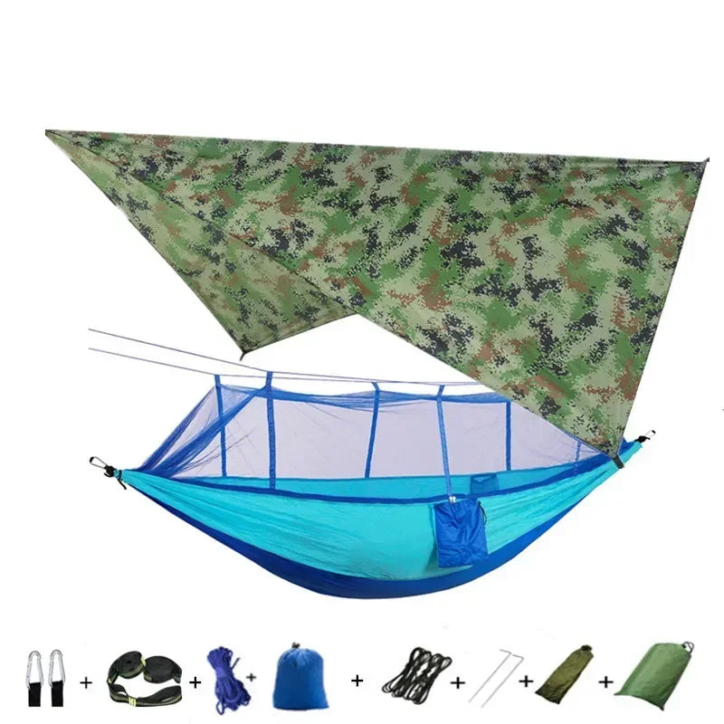 Swallowtail Camping Hammock With Mosquito Net and Rainfly