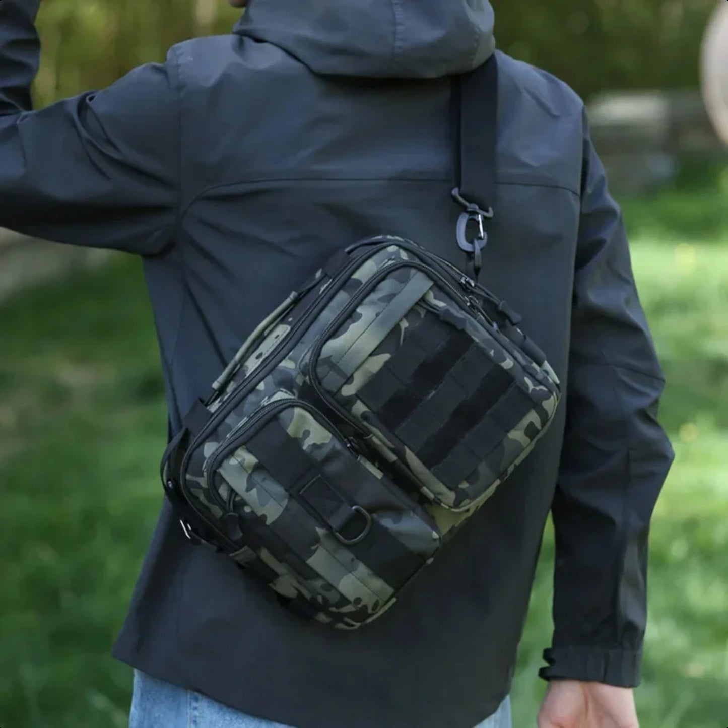 Hign-concerned Molle 600D Hiking Sling Crossbody Bag