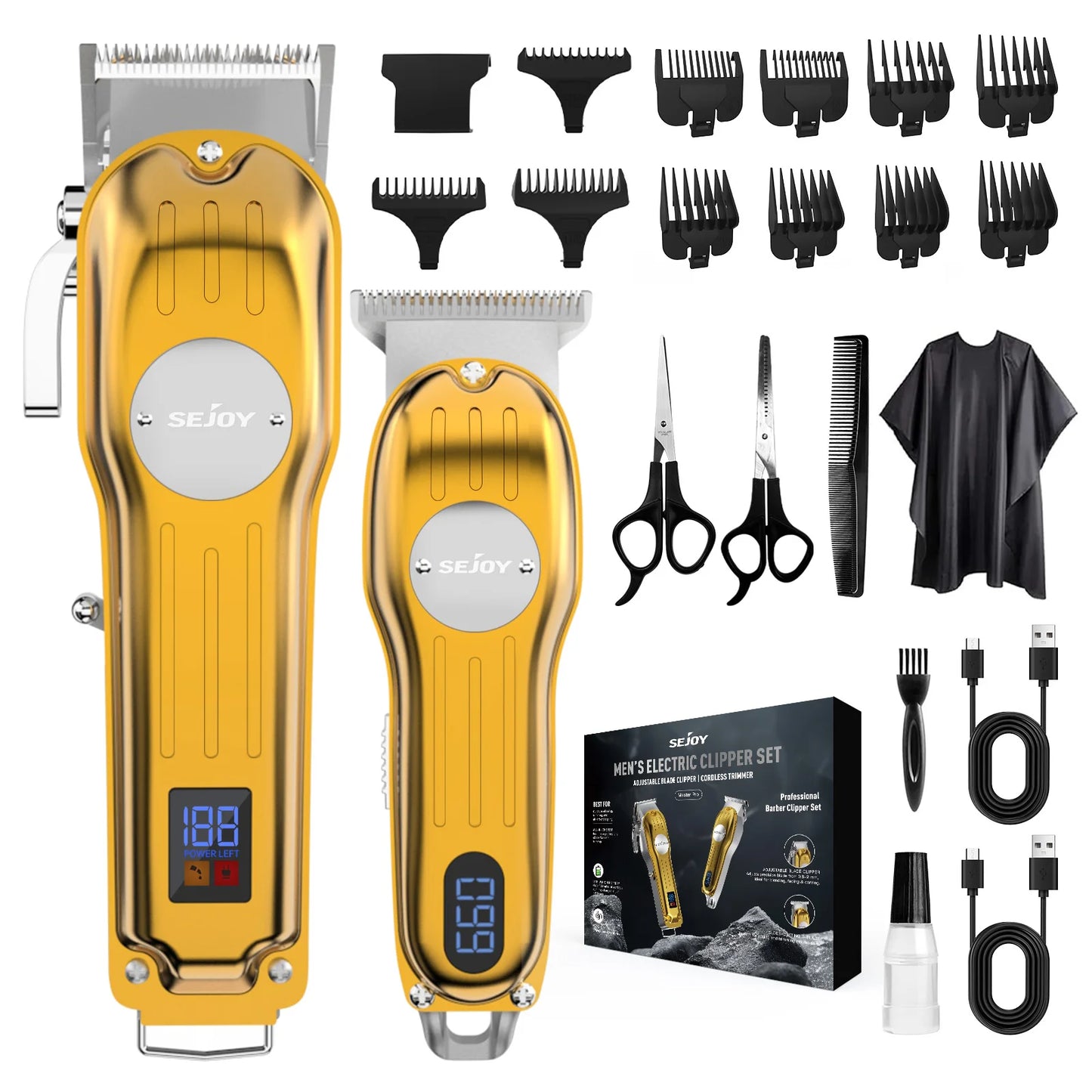 Sejoy Professional Hair Clipper And Trimmer Set For Men Cordless Rechargeable