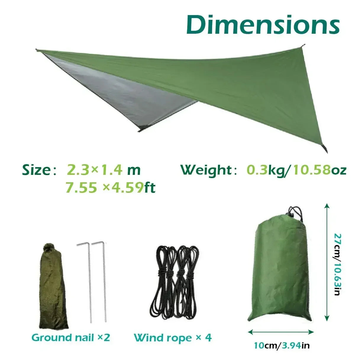 Swallowtail Camping Hammock With Mosquito Net and Rainfly