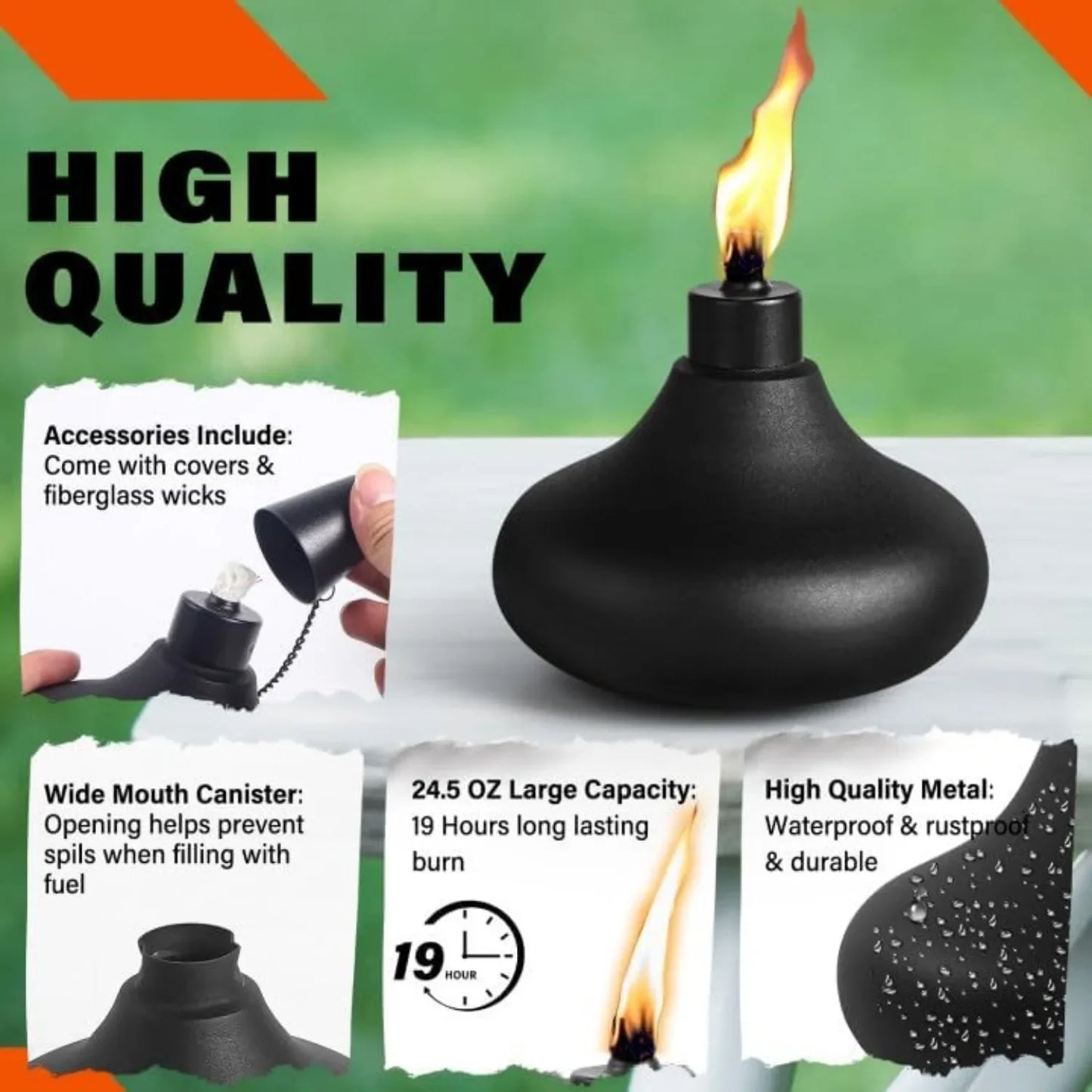 SZRSTHH Metal Tabletop Torches Citronella Outdoor Lighting