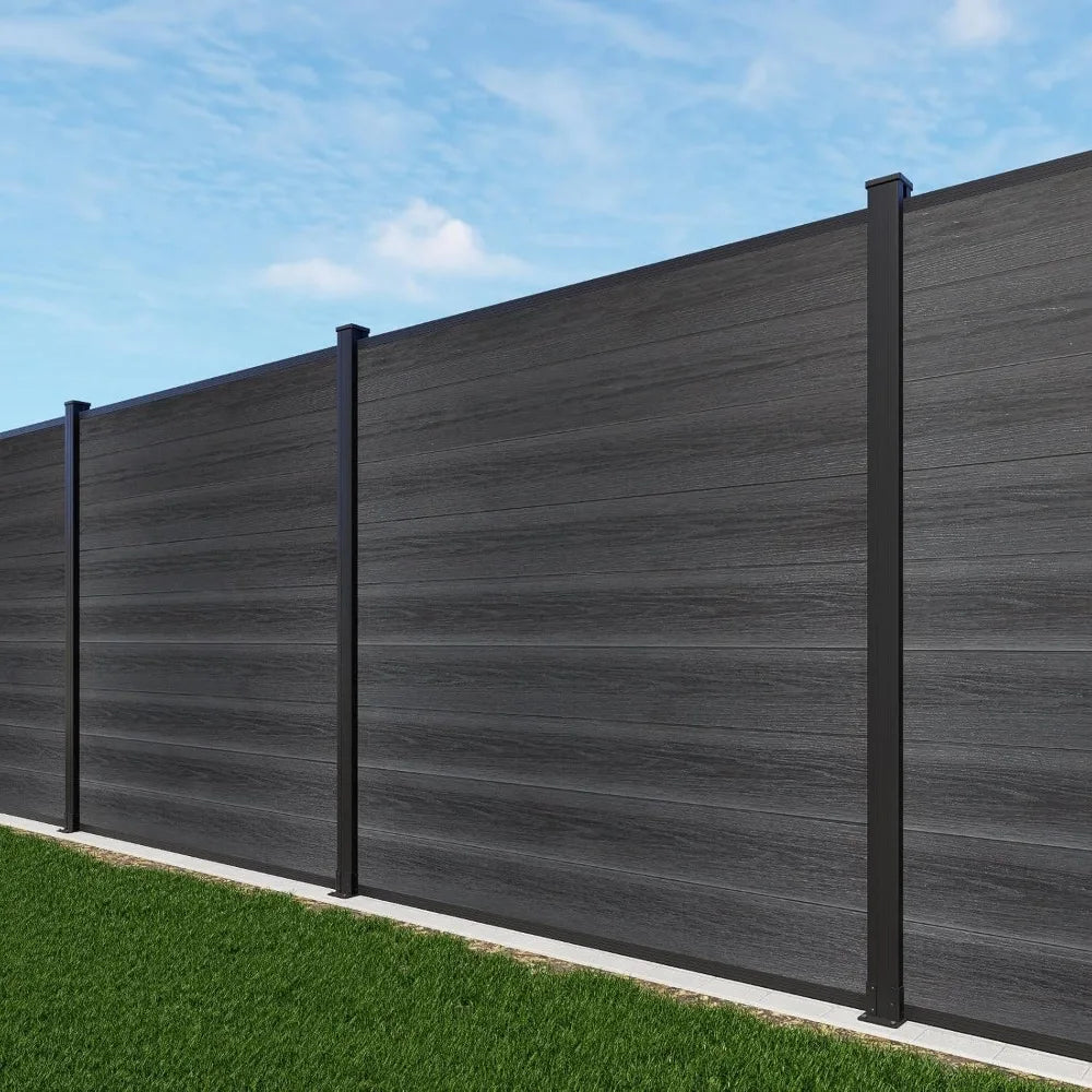 Wood Plastic Composite Privacy Fence Panel With Two Posts