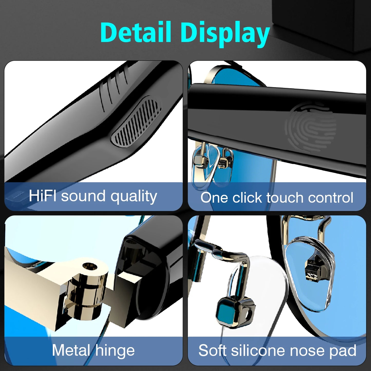 LOMAXFR Noise Canceling Smart Glasses With Wireless Calls
