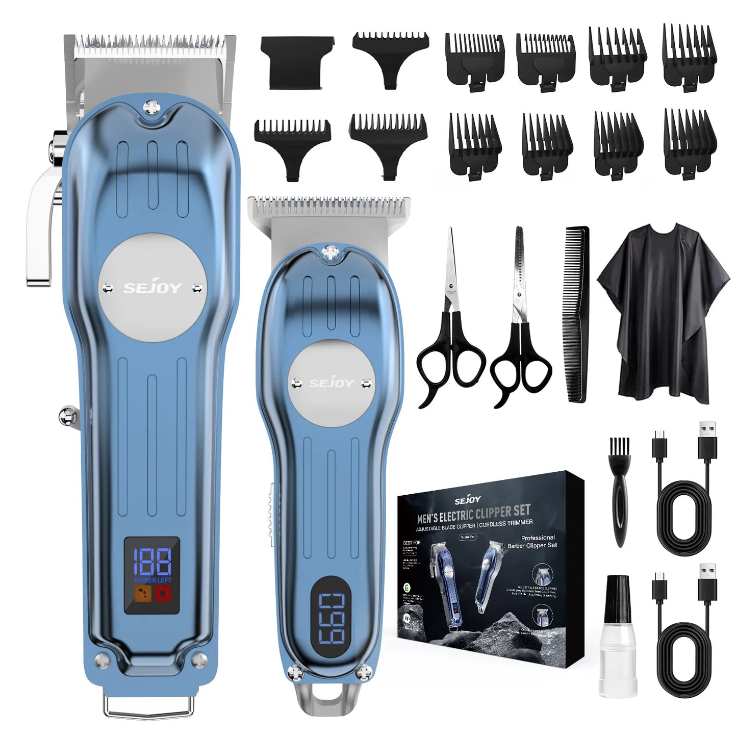 Sejoy Professional Hair Clipper Trimmer Kit Cordless