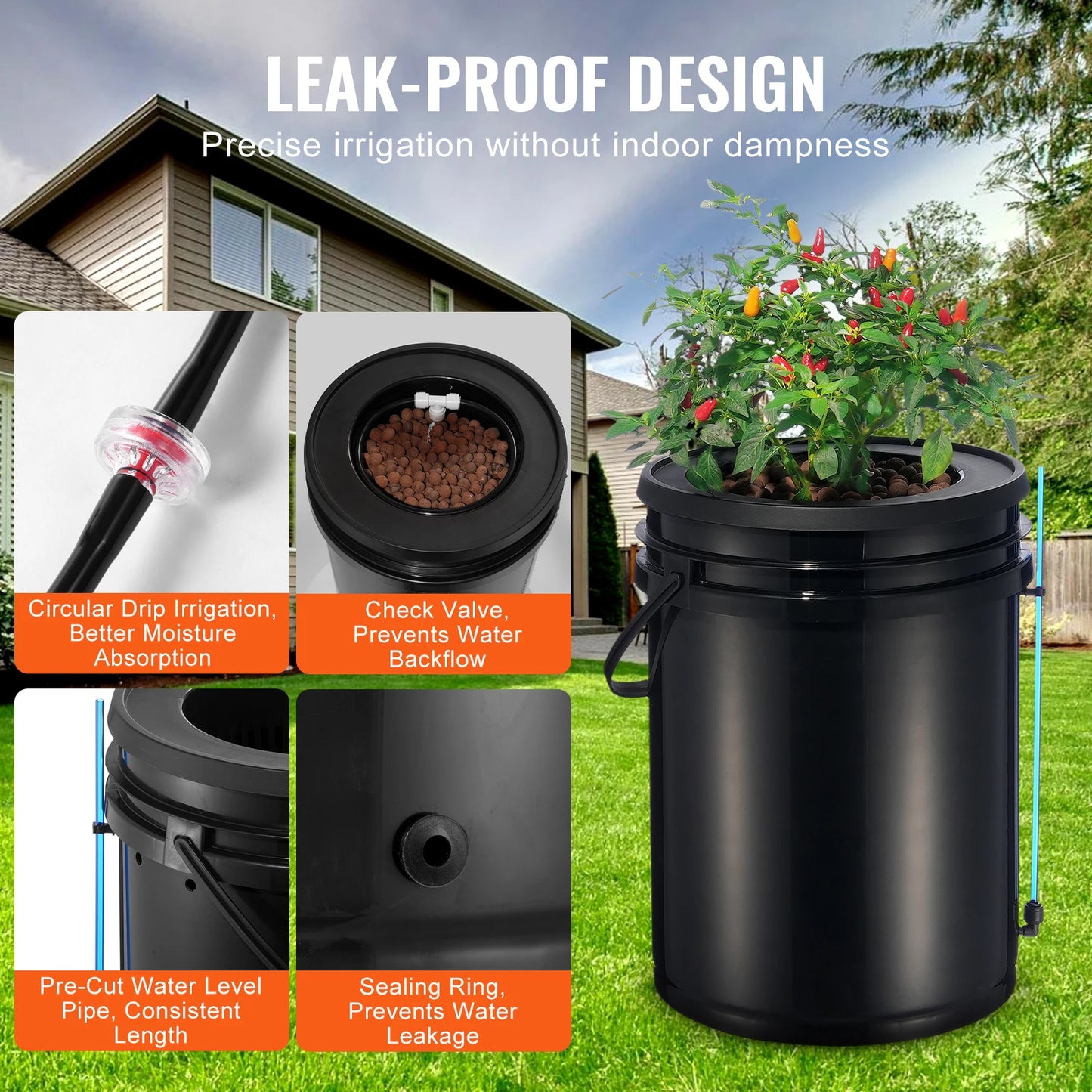 SucceBuy DWC Hydroponics Grow System Top Drip Kit Air Pump