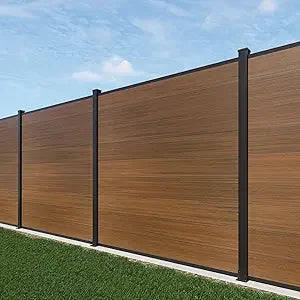 Wood Plastic Composite Privacy Fence Panel With Two Posts