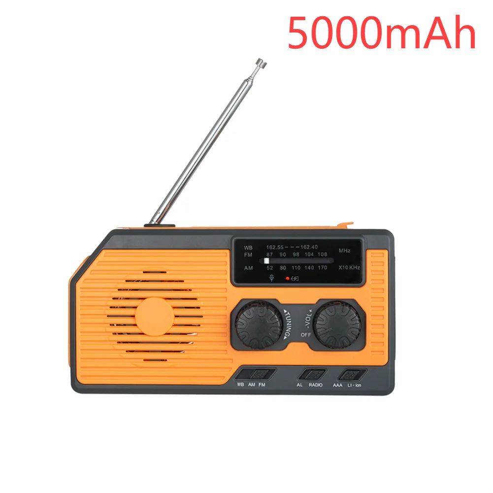 Takezero Solar Power Hand Crank Radio AM FM NOAA Weather