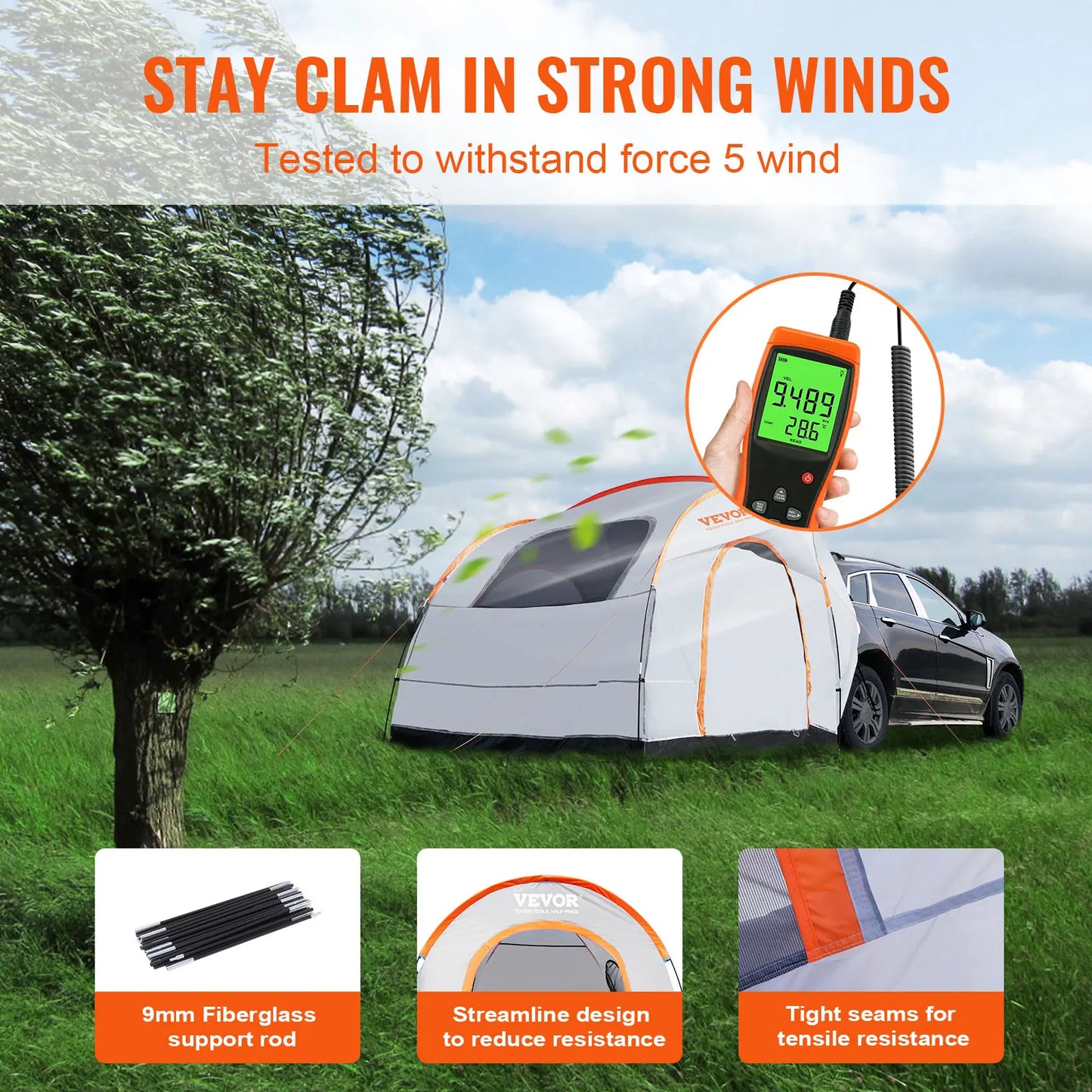 SucceBuy SUV Camping Tent With Rain Layer And Carry Bag