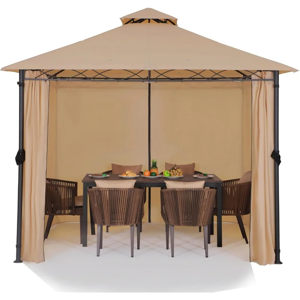 Frame Gazebo For Patios Aluminum Outdoor Canopy Curtains