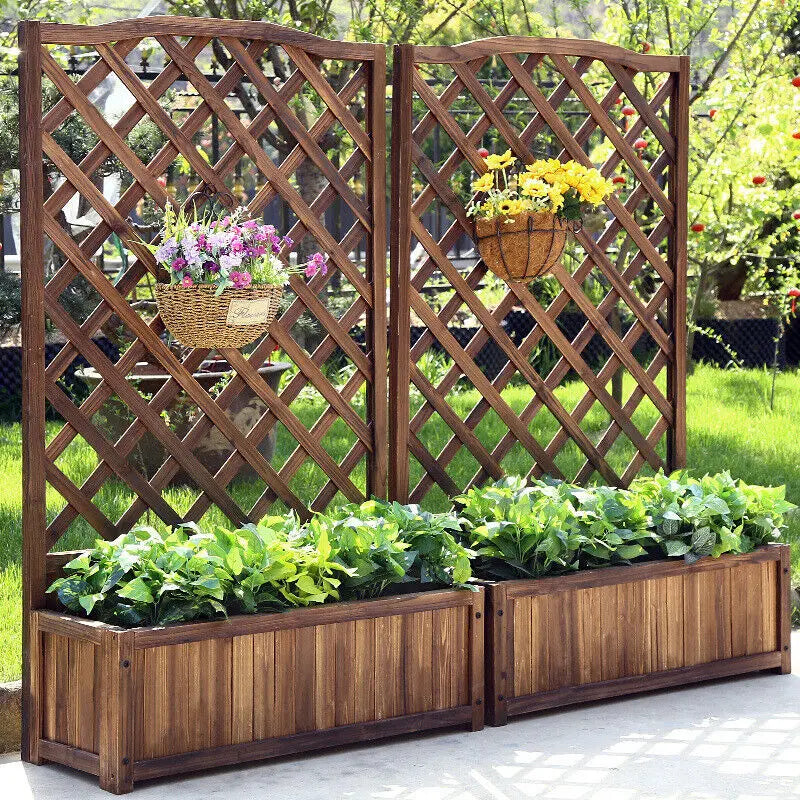 Hign-concerned Raised Garden Bed Planter With Trellis
