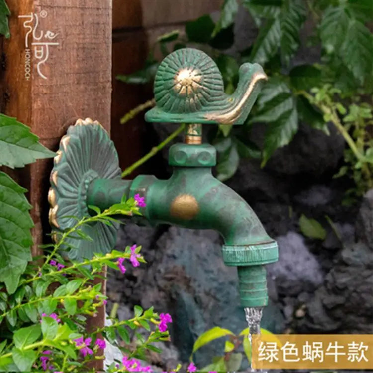 Bathroom Garden Faucet Antique Brass Kindergarden Wall Mount Animal Cold Water Faucet Basin Faucet