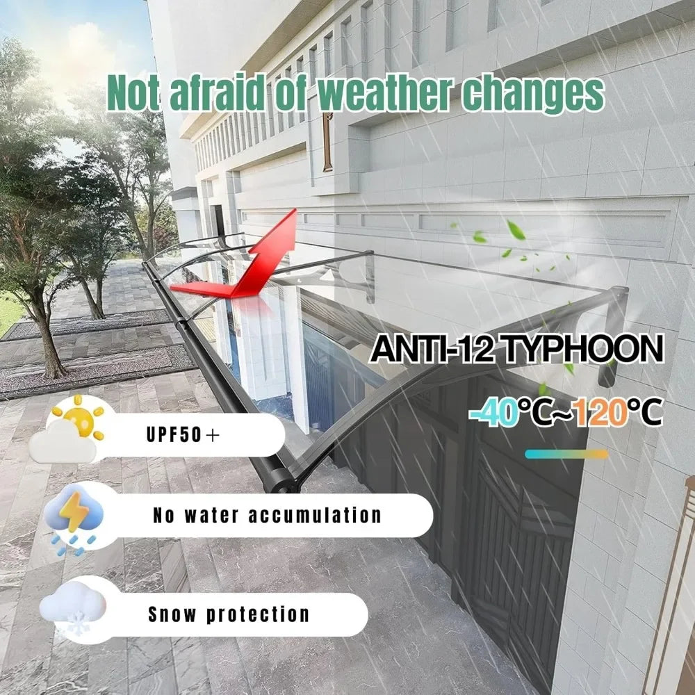 DUOFU Door Entrance Awning Polycarbonate Cover UV Rain