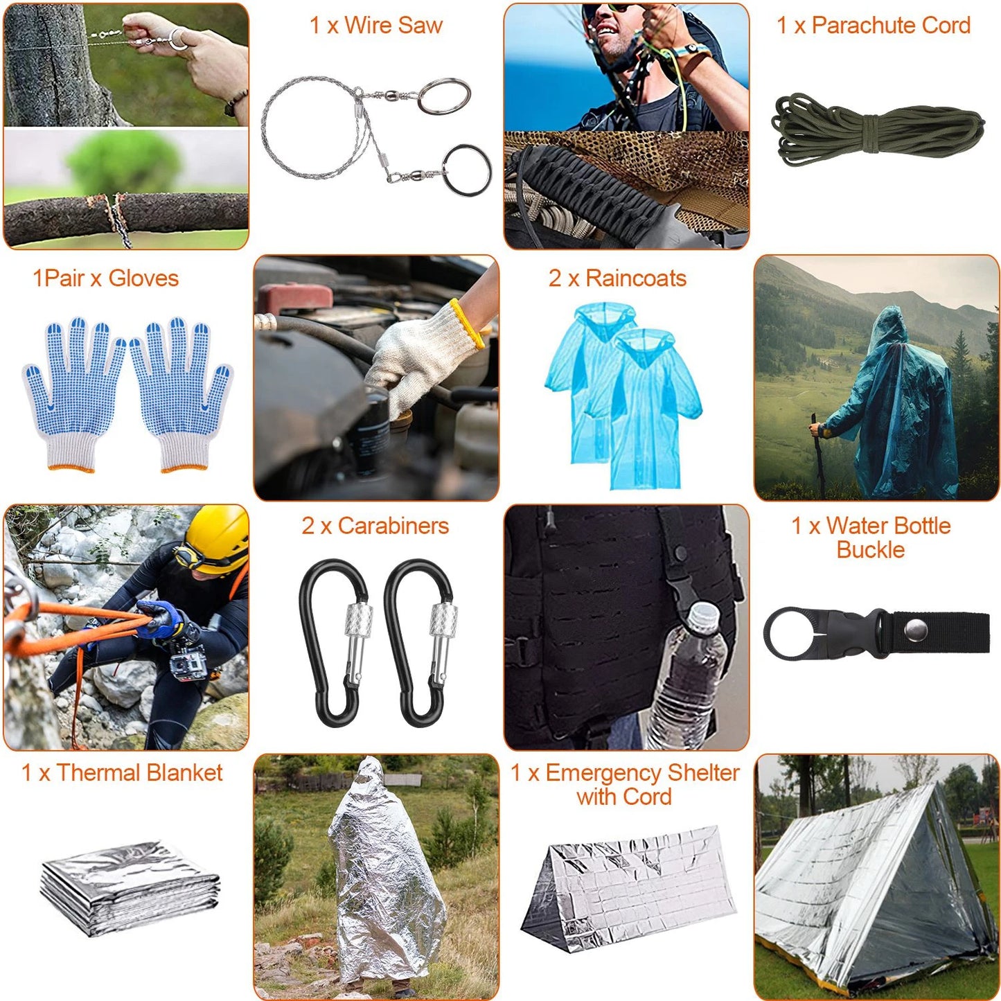 AUKYGGU 125 In 1 Emergency Kit Survival First Aid Gear