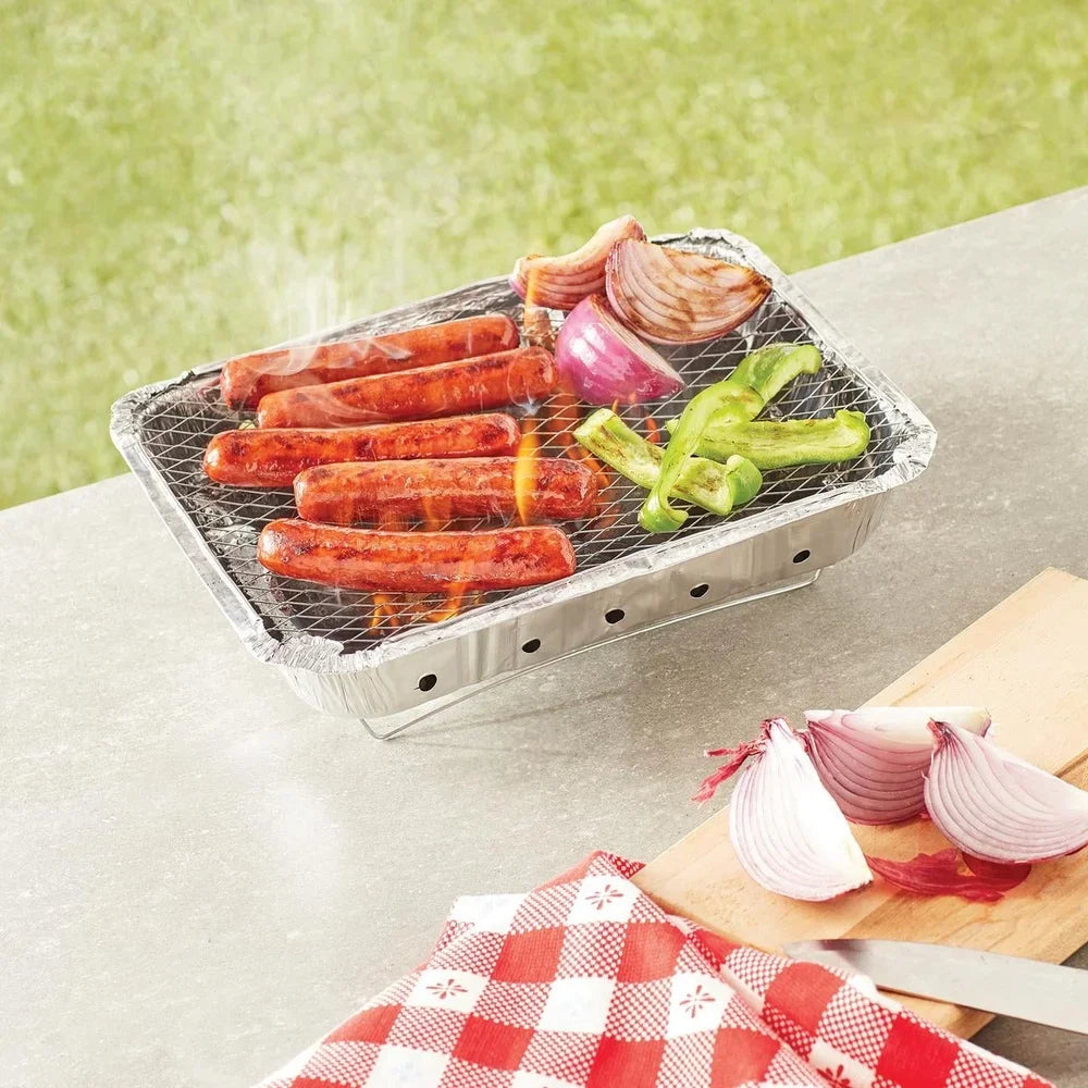Disposable Charcoal Grill Ready to Use for Camping and Tailgating