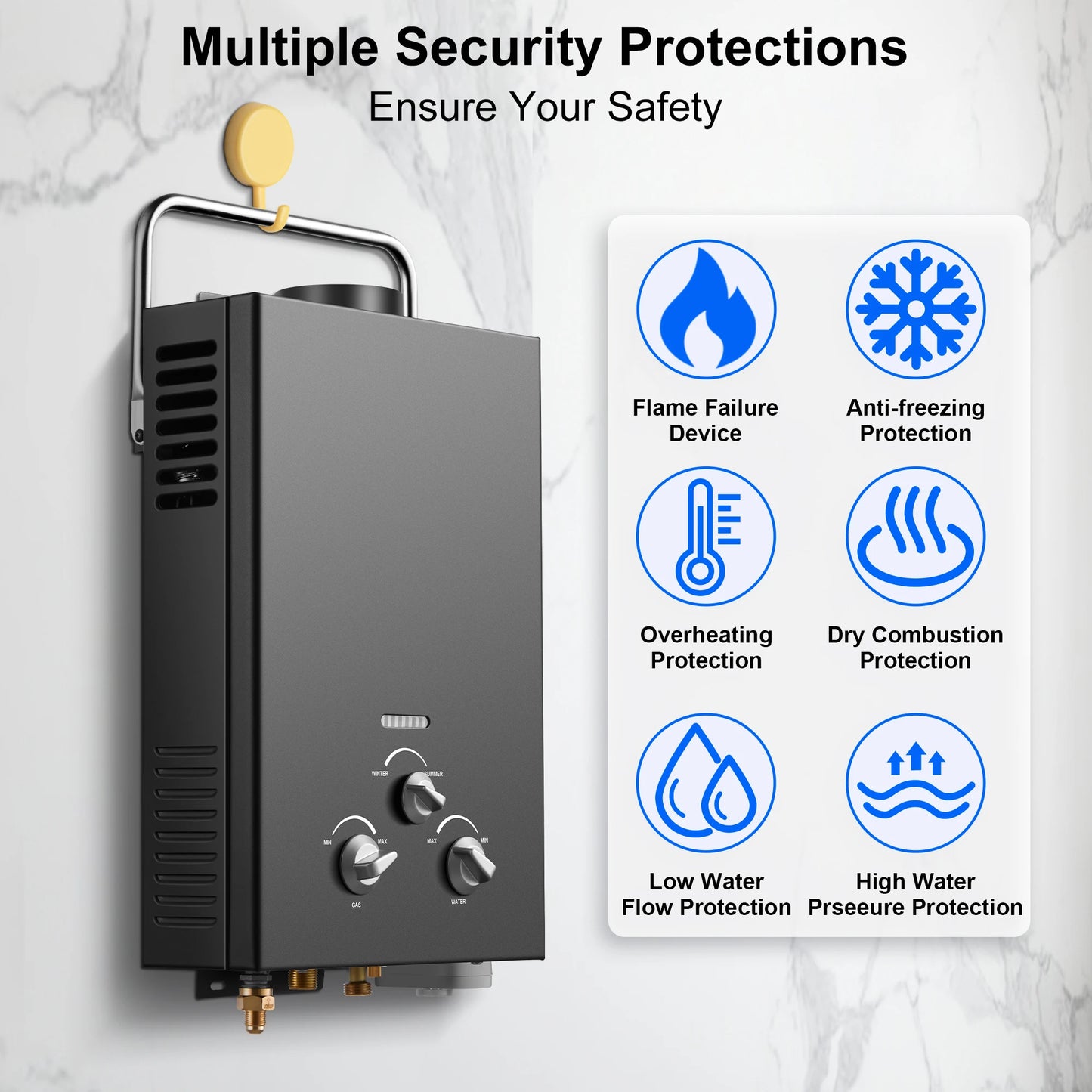Amzgachfktch Outdoor Propane Tankless Water Heater