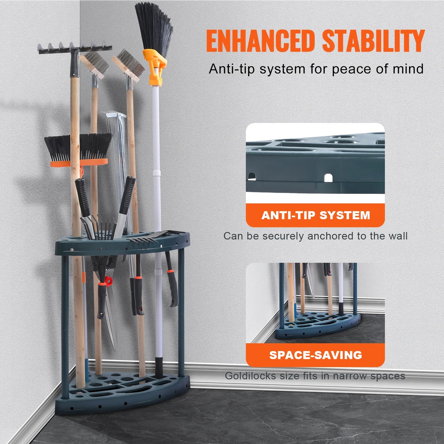 SucceBuy 19 Slot Garden Tool Organizer Tower For Rake