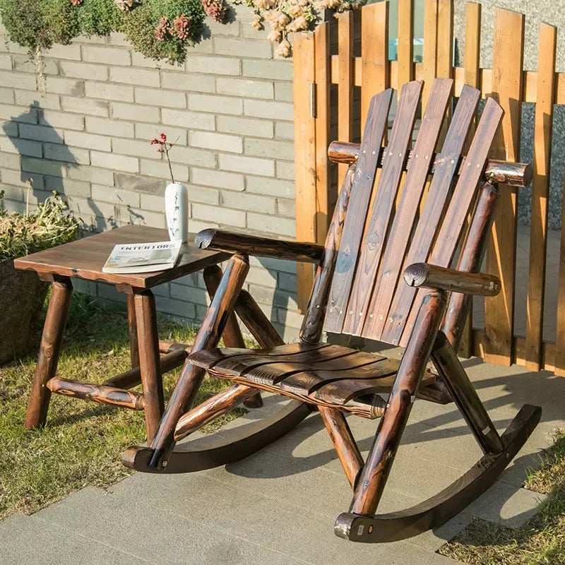 MadameJsHome Outdoor Wooden Rocking Chair Garden Rocker