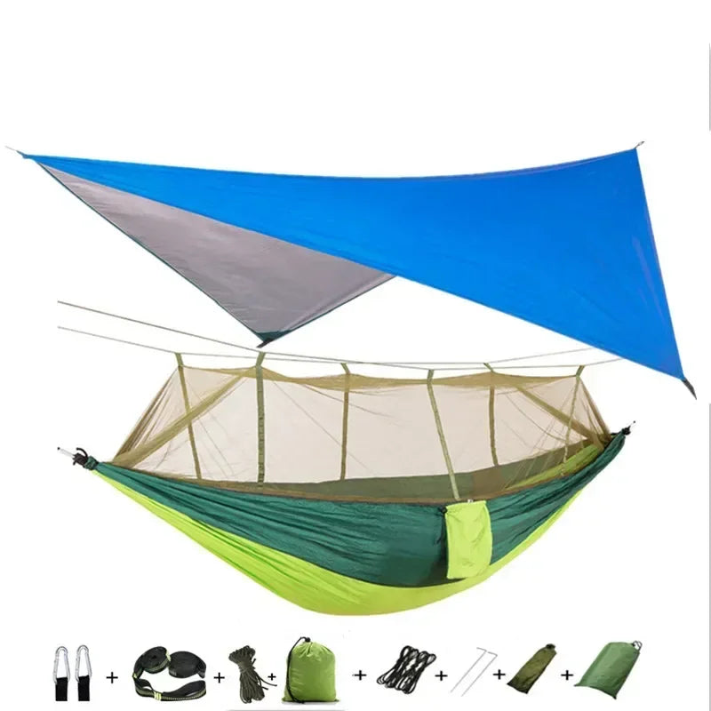 Swallowtail Camping Hammock With Mosquito Net and Rainfly