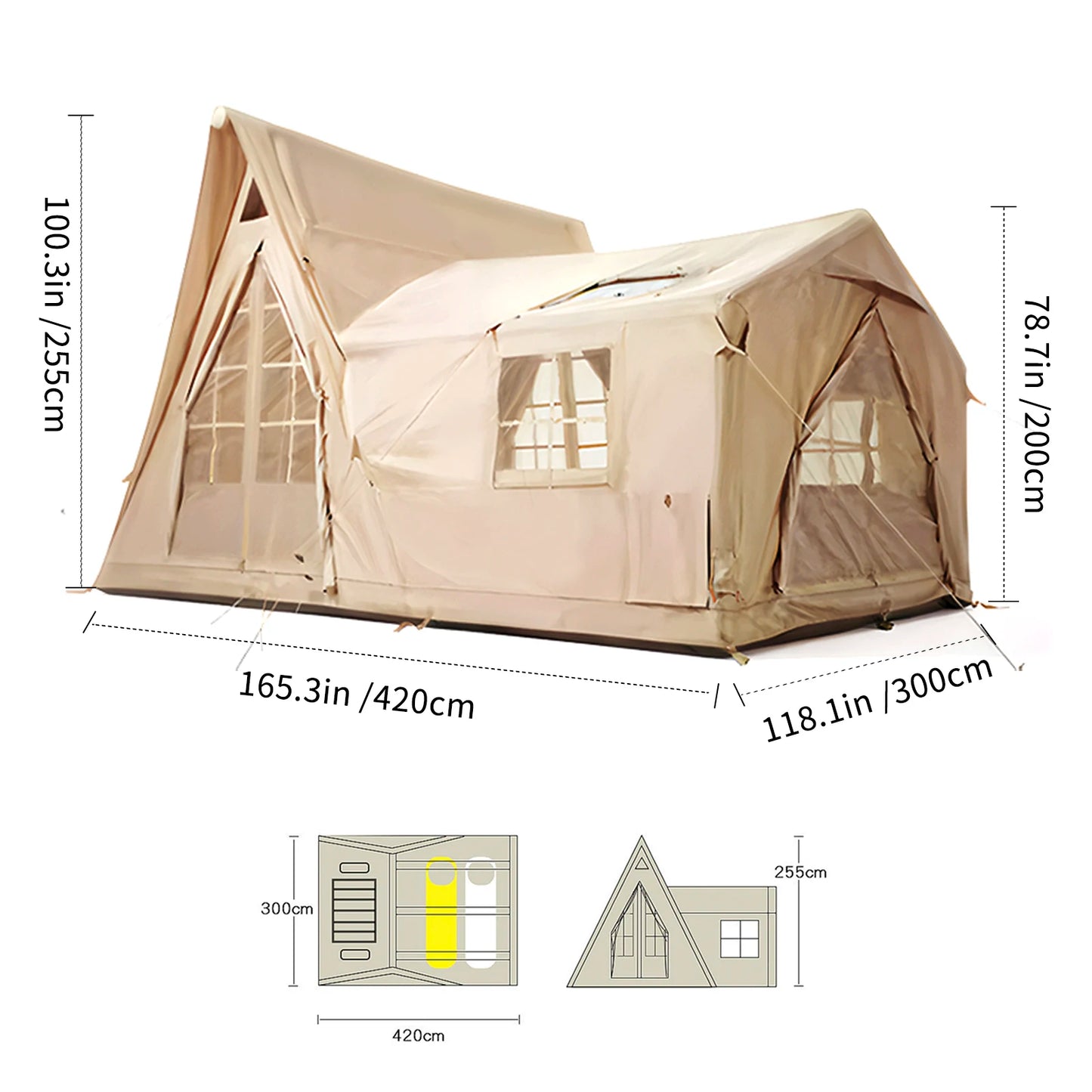 SENLETO Inflatable Cabin Tent For Camping Instant Setup