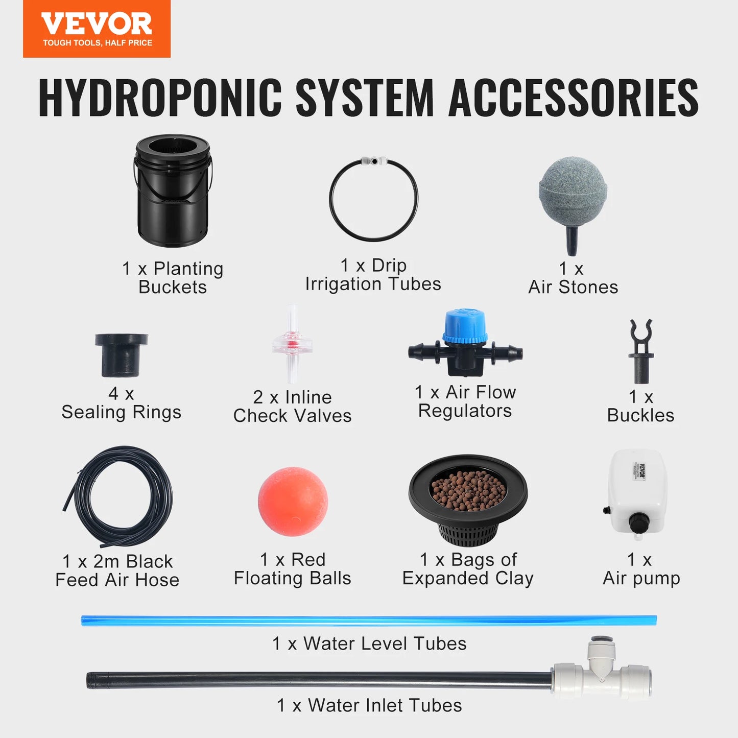 SucceBuy DWC Hydroponics Grow System Top Drip Kit Air Pump