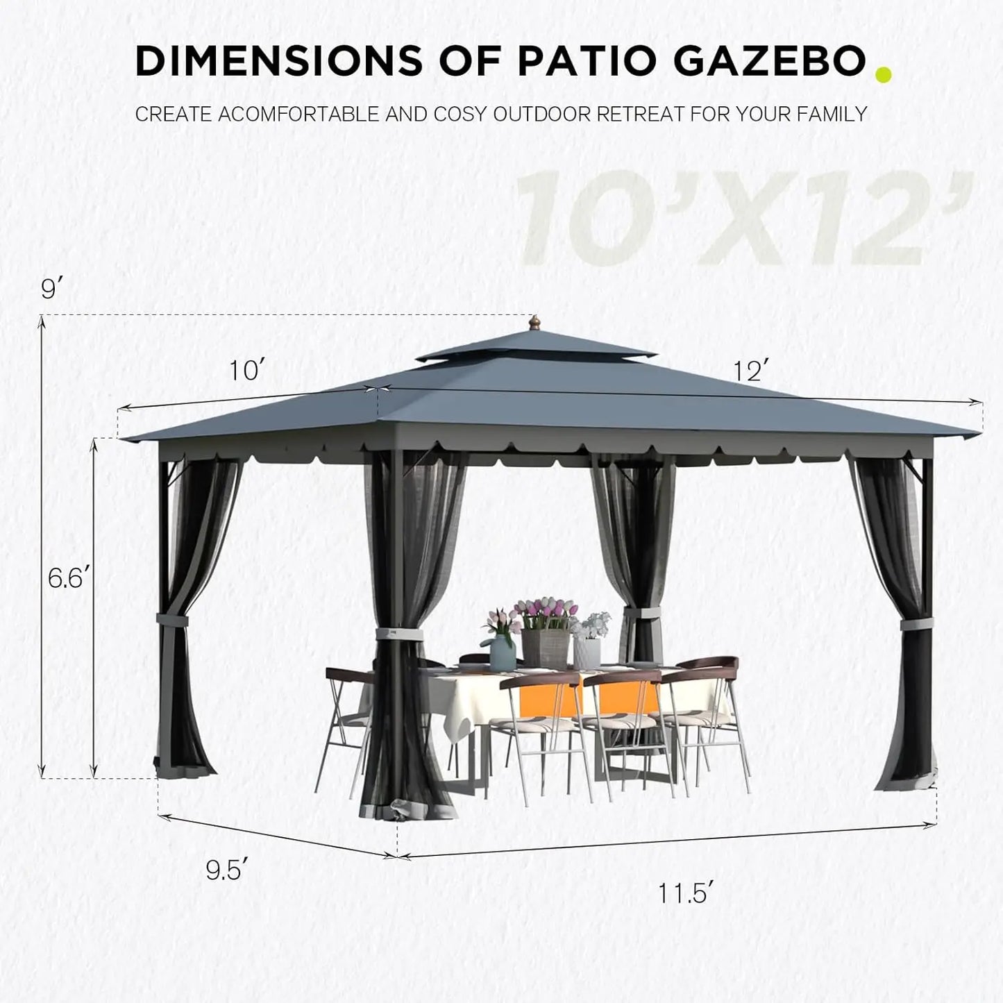 XMSJHign-concerned Gazebo With Mosquito Netting for Outdoors