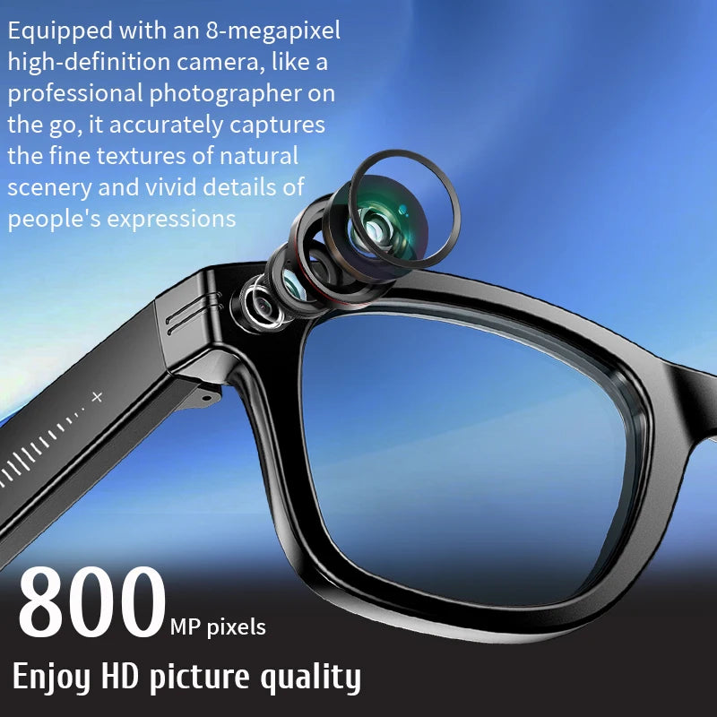LIGE Camera Smart Glasses With Photochromic Lenses AI