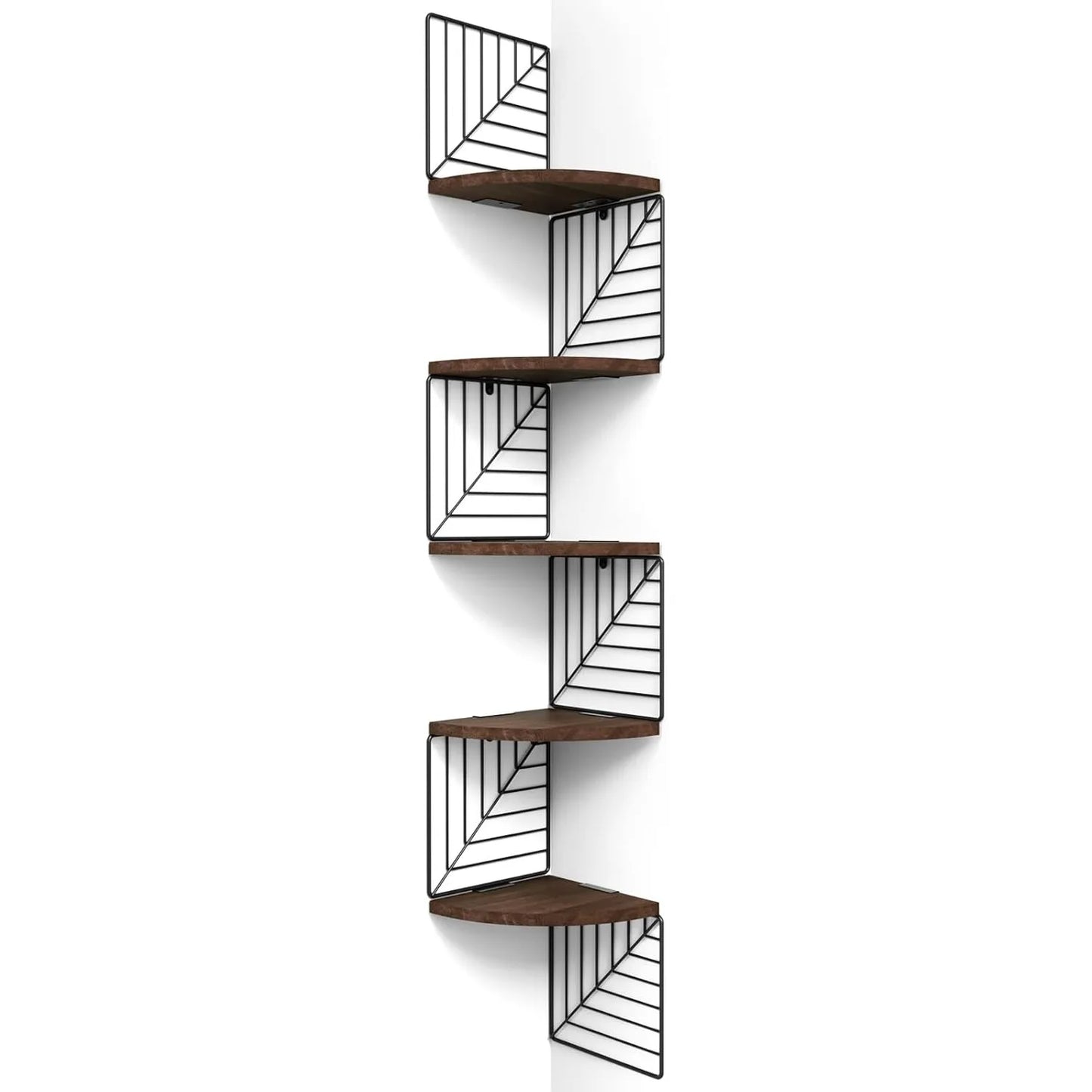 Hign-concerned Rustic 5 Tier Corner Wall Shelf Mount