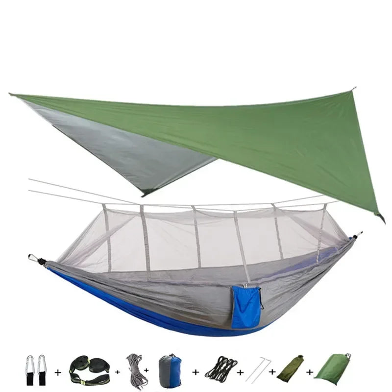 Swallowtail Camping Hammock With Mosquito Net and Rainfly