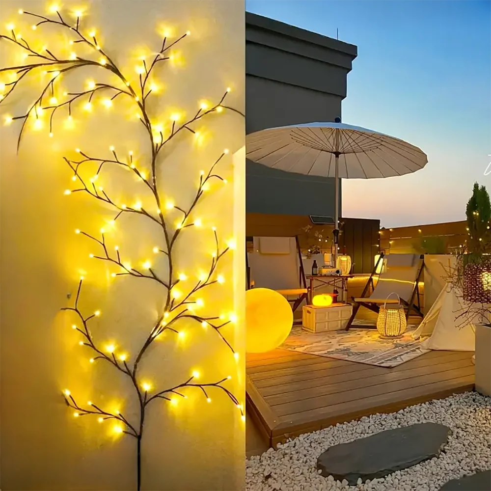 WELPUR Solar String Lights Tree Vine Lamp 96LED Waterproof