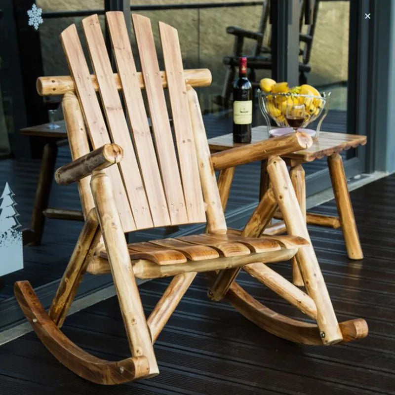 MadameJsHome Outdoor Wooden Rocking Chair Garden Rocker