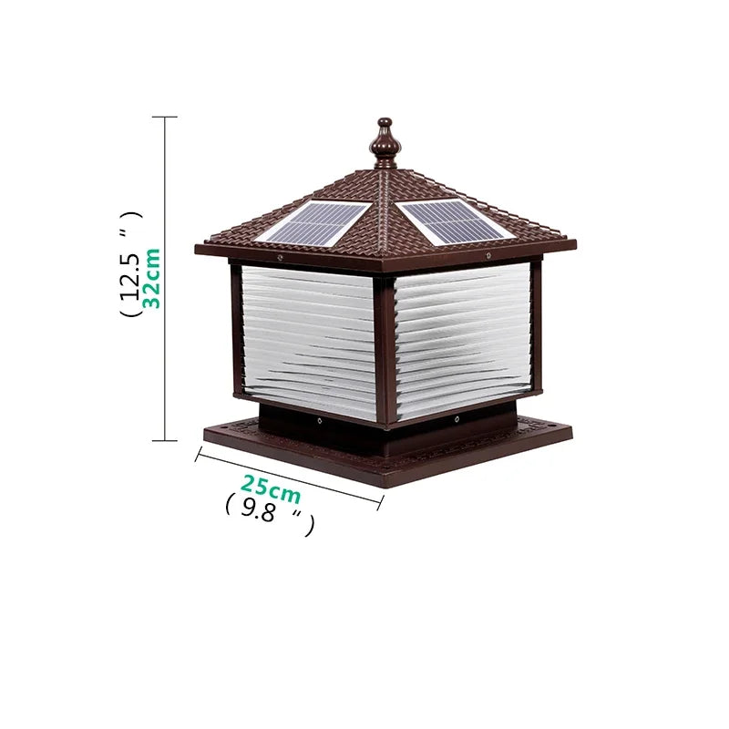 Hongcui Solar Post Lamp LED Outdoor Creative Striped Glass Simple Pillar Light Waterproof IP65 for Home Villa Courtyard