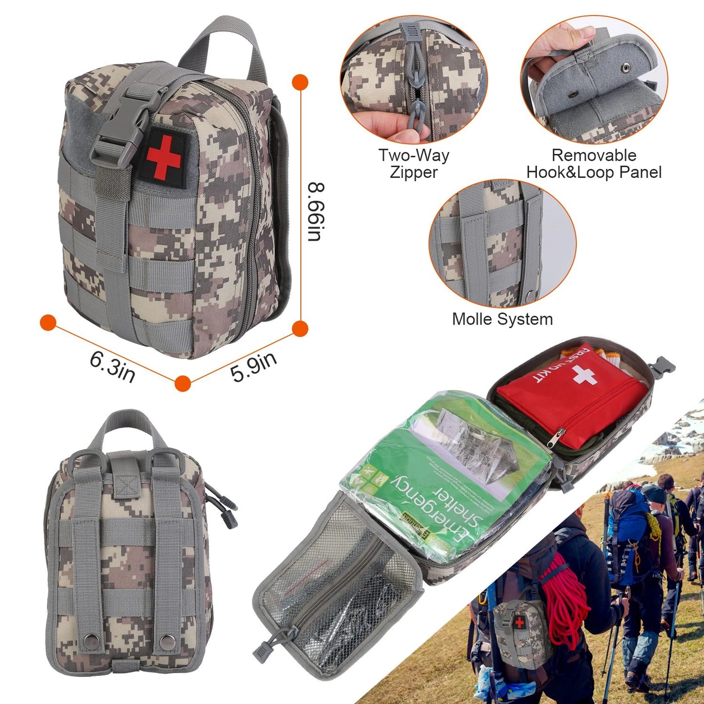 AUKYGGU 125 In 1 Emergency Kit Survival First Aid Gear