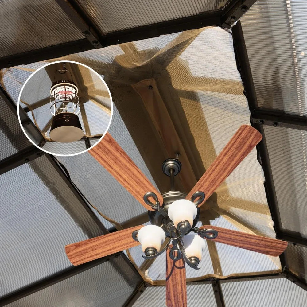 SOLUMIAM Hardtop Gazebo With Aluminum Frame And Netting