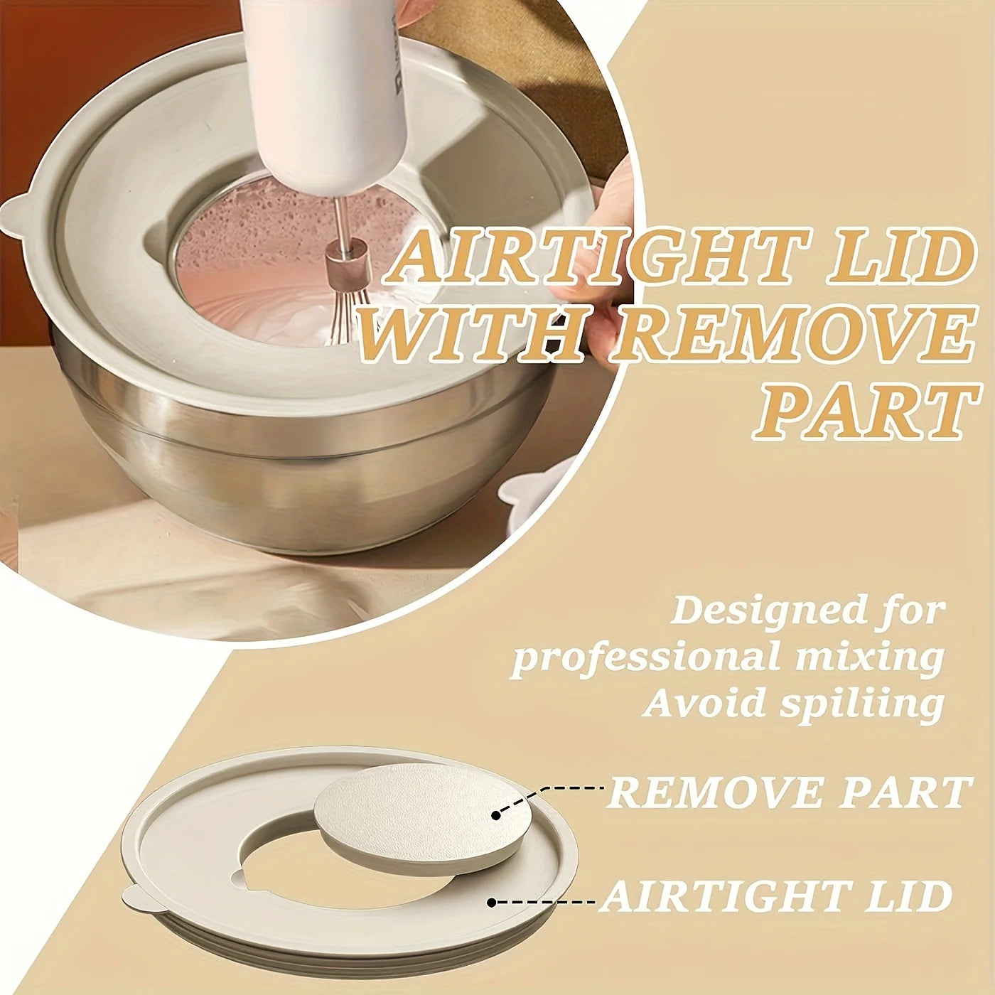 Mixing Bowls With Airtight Lids And Grater Attachments