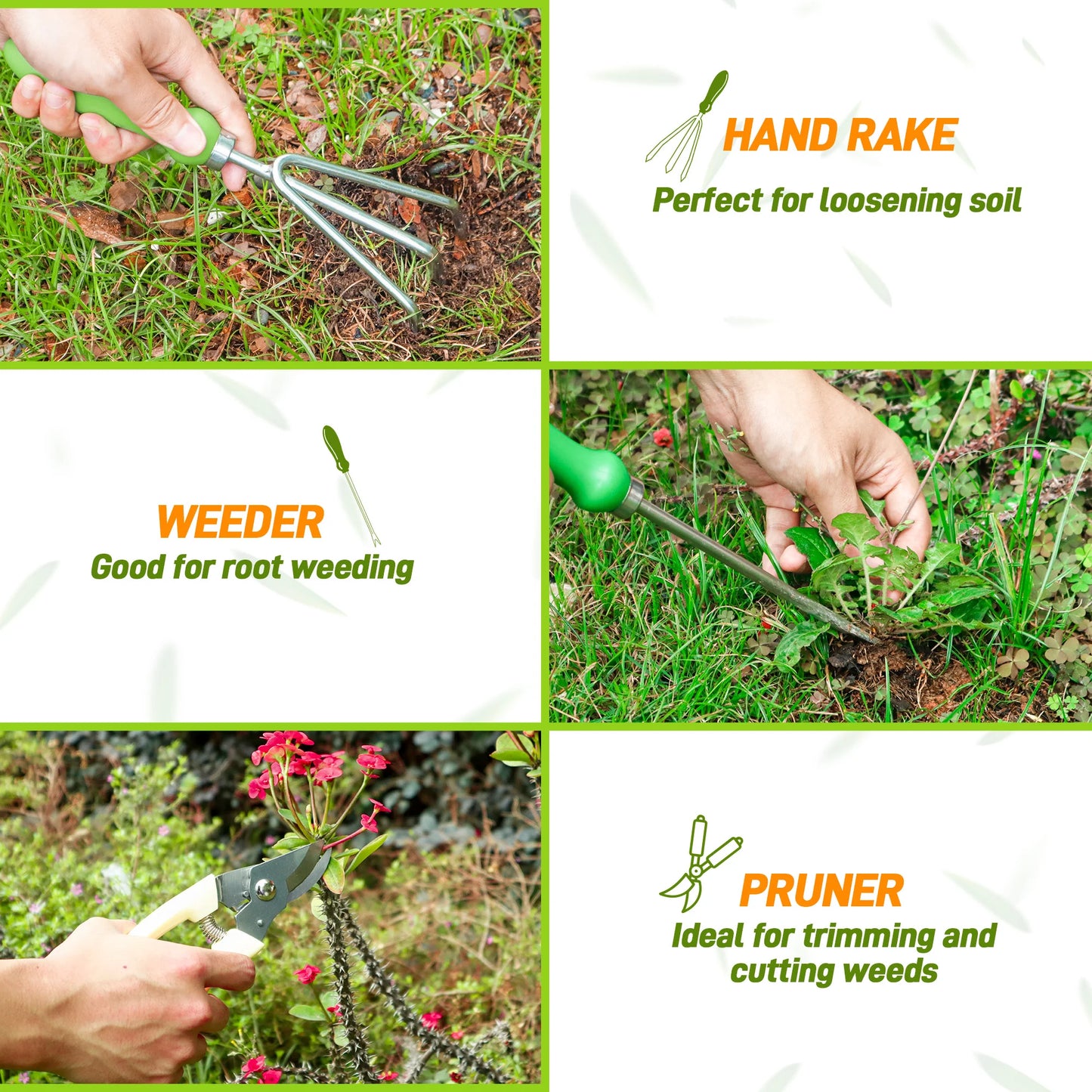11pcs Garden Tool Set | Gardening Tools With Organizer HandBag, Ideal For Digging Planting Pruning