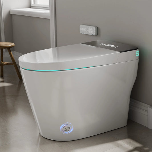Smart Toilet with Built-in Bidet, AUTO Open/Close, Warm Water Sprayer, AUTO Dual Flush, Heated Bidet Seat