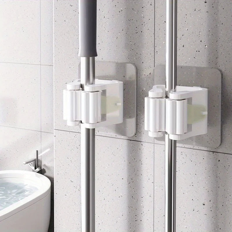 3 Pack Mop Clamp With Suction Hook For Organization