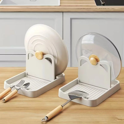 Kitchen counter spoon rack - pot lid rack and spoon rack - multi-purpose small tools to keep the countertop clean - silicone rac