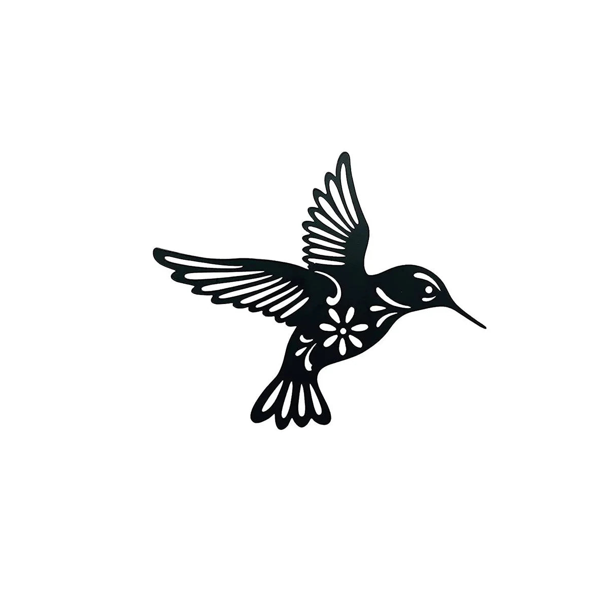 1pcMetal Hummingbird Cutout Wall Decoration Black Iron Bird Sculpture Wall Hanging Home Decoration